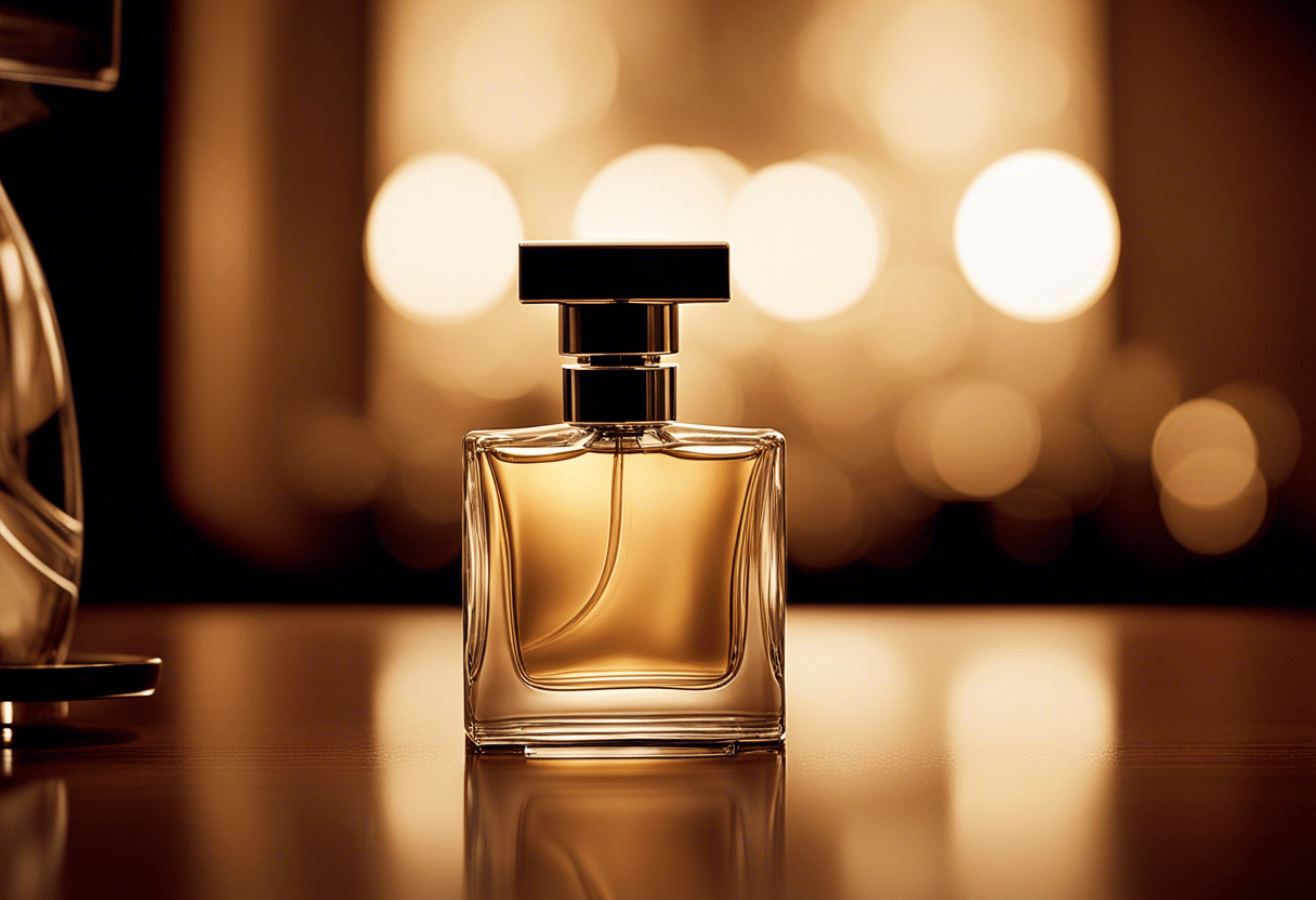 Flacon de parfum avec étiquettes phéromones masculines  
Parfum attractif pour hommes et femmes en mise en scène