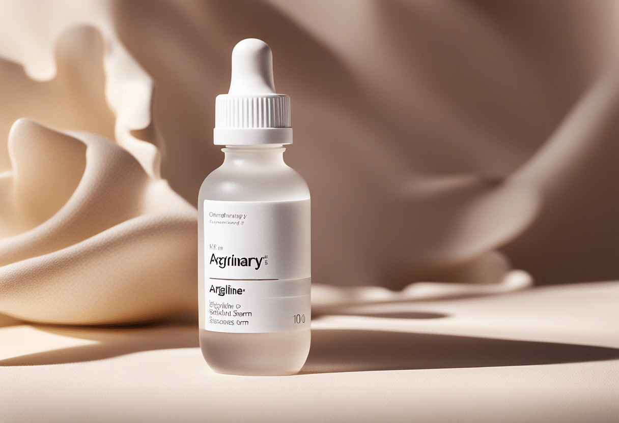 Flacon de sérum Argireline de The Ordinary  
Produit de beauté avec étiquette Argireline The Ordinary