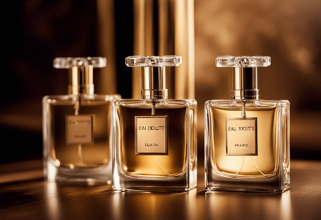 Flacon élégant d'eau de toilette et eau de parfum