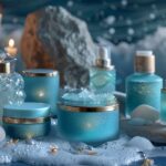 Produits de beauté luxueux dans un cadre apaisant