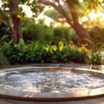 Jacuzzi extérieur entouré de verdure et de détente